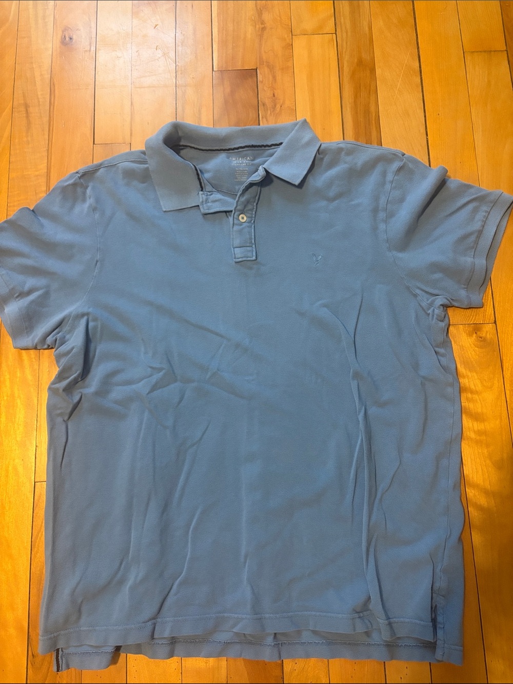 American Eagle Outfitters Men's Polo Shirt - Dusty Blue